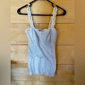Grey and lace small hollister tank top